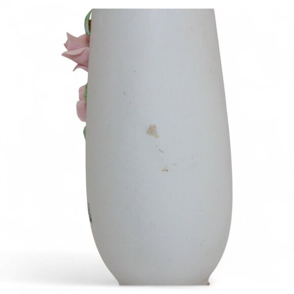 Vintage George Fine China Bud Vase Handpainted Pink Roses Gold Base Banff Japan - Picture 4 of 7